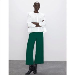 Green Emerald ZARA wide leg pants